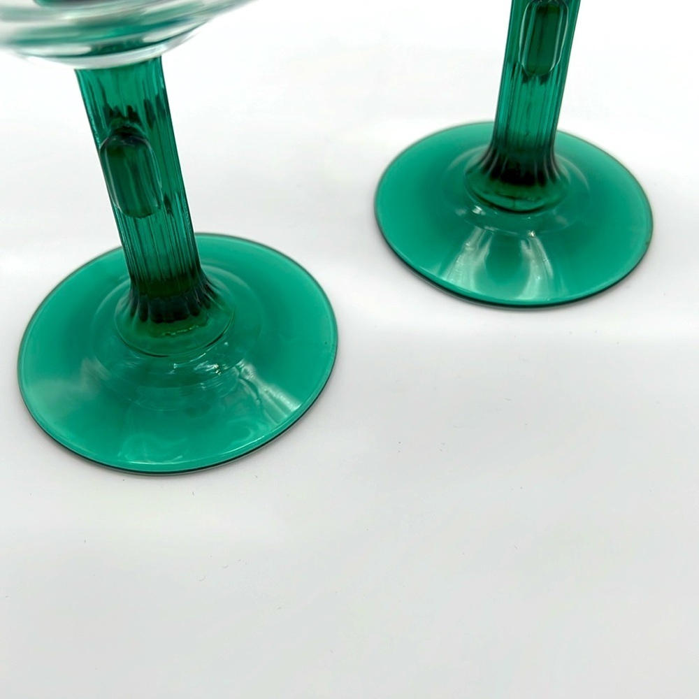 Retro Libbey Cactus Margarita Glasses, Green Stem and Base 16 Ounce (Set of 2) - Picture 6 of 9